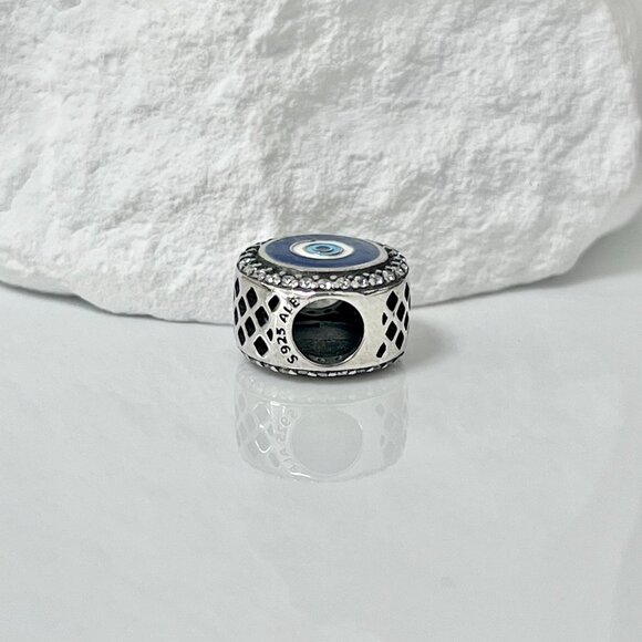 Pandora Evil Eye Double Sided Bead Charm S925 Silver Charm - Picture 2 of 3